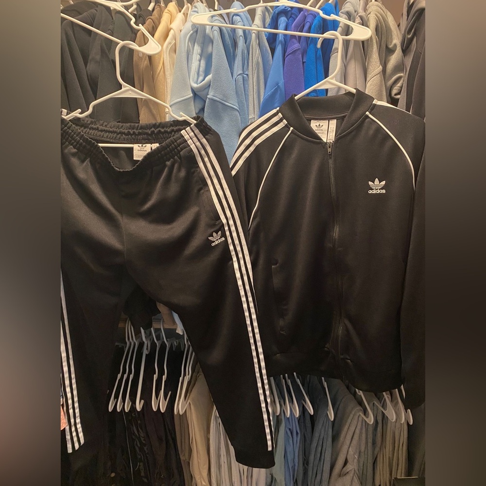 Adidas Originals SST 3 Stripe Pants Jogging Jogger Zip Jacket Tracksuit L